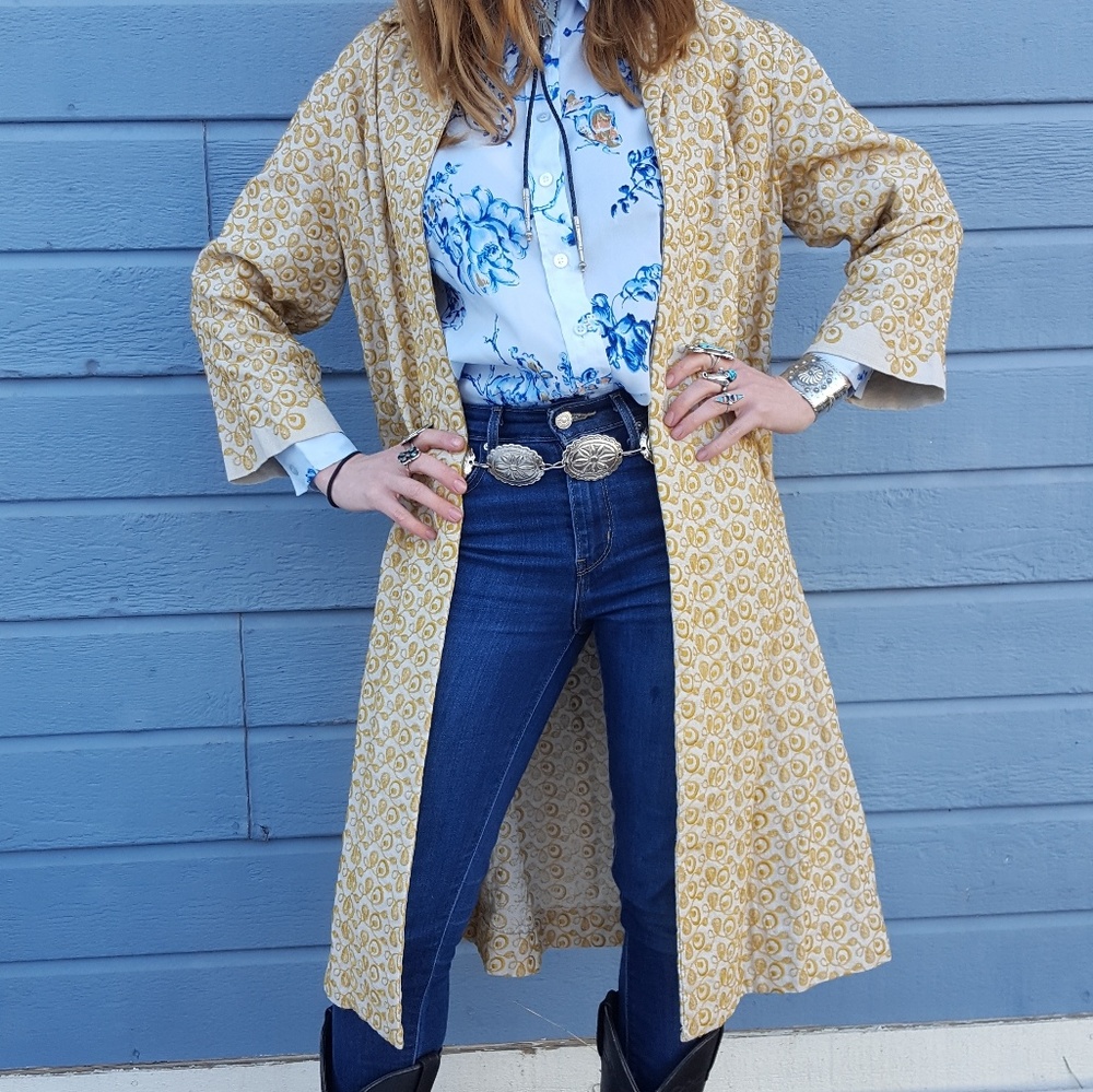 Vintage 1960s coat gold embroidered swing jacket.